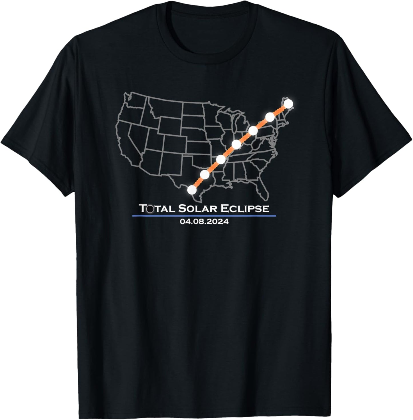 America Totality Total Solar Eclipse April 8 2024 T-Shirt - T-Shirt | Black