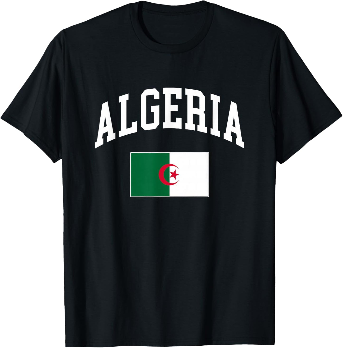 Algeria Algerian Flag Retro Vintage Classic Graphic T-Shirt - T-Shirt | Black