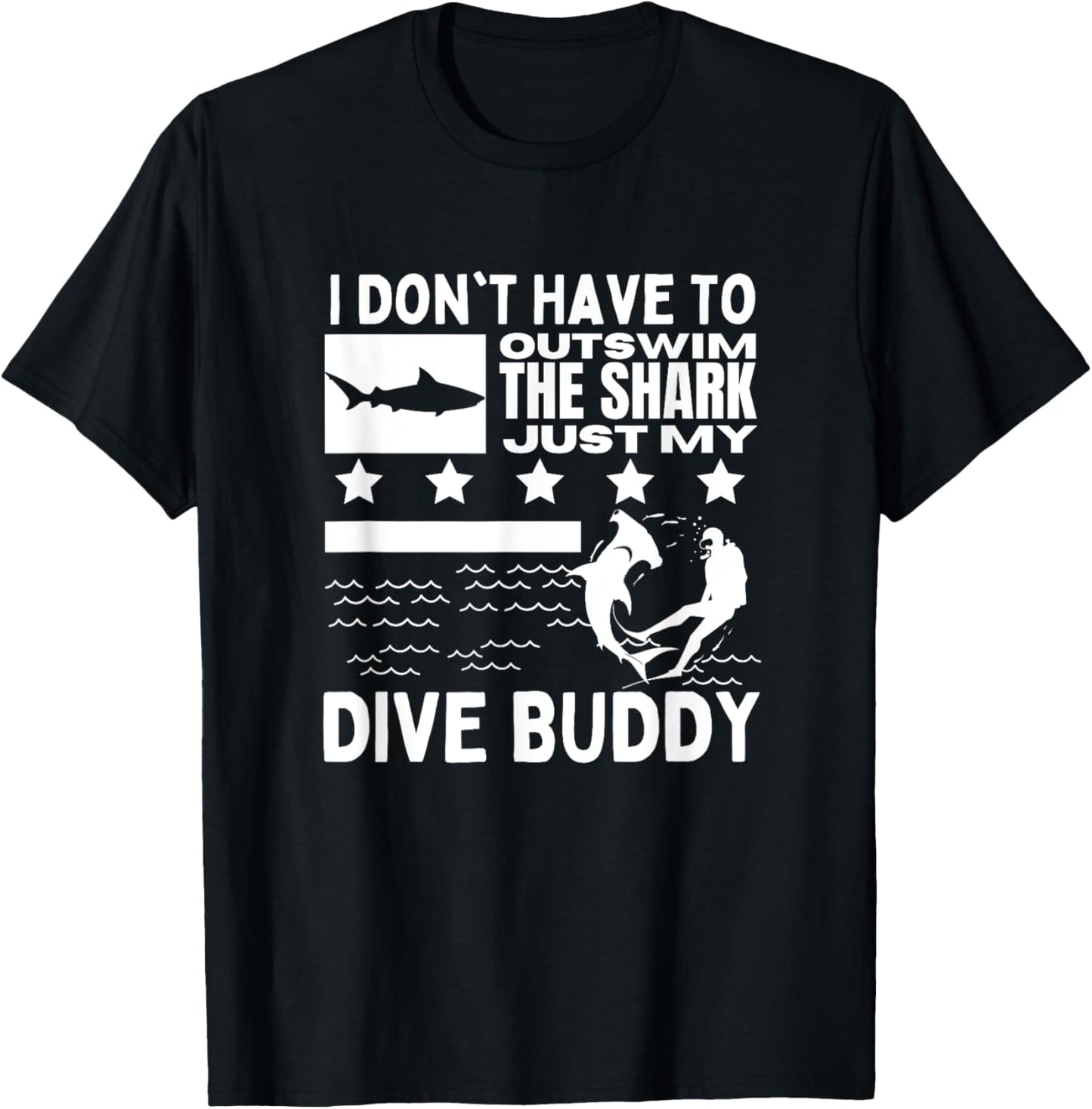 Scuba Diving Shark Diving Buddy Men Women Funny Scuba Diver T-Shirt - T-Shirt | Black