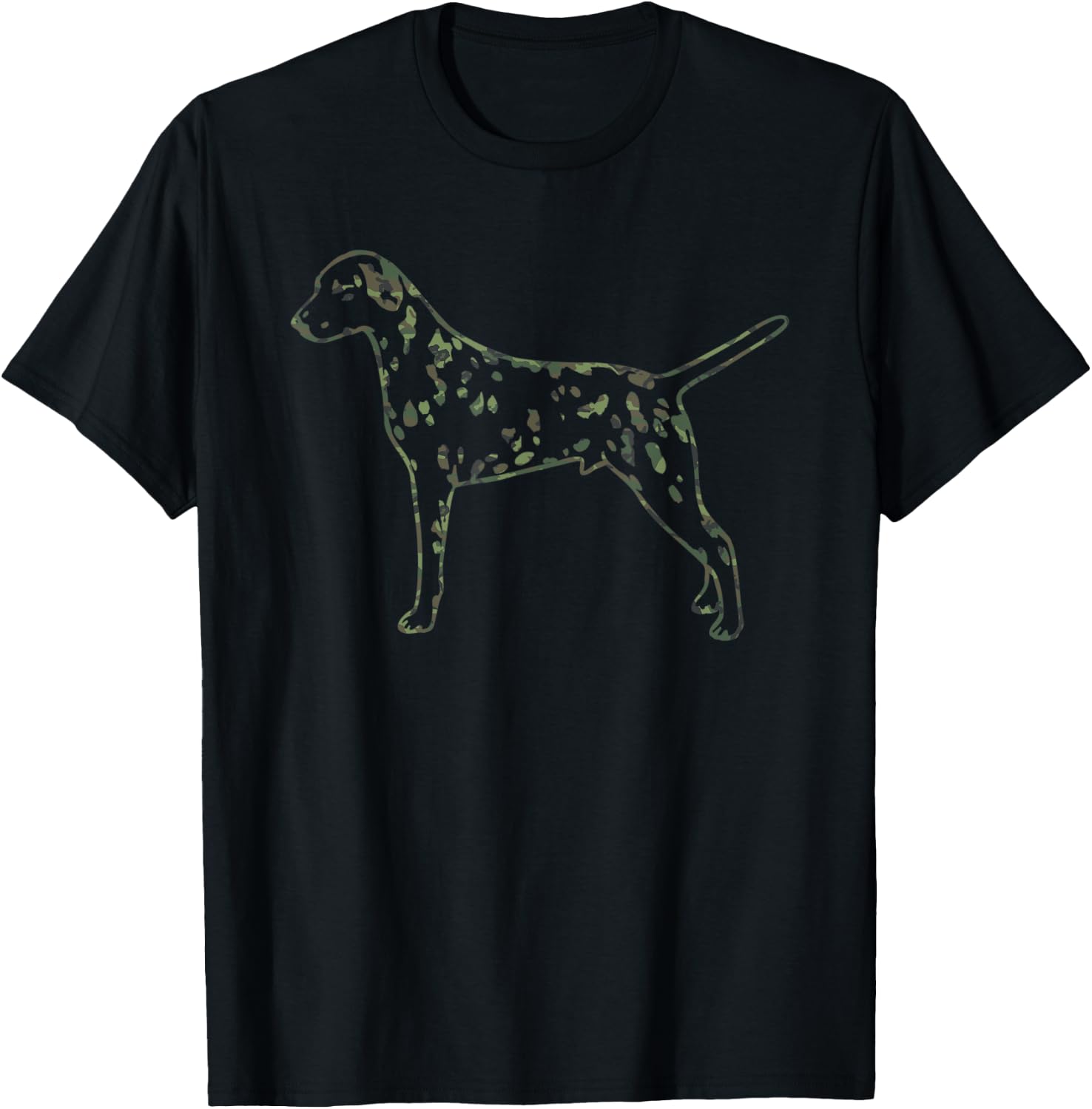 Military Dalmatian Camo Print US Dog Pup Veteran Men Gift T-Shirt - T-Shirt | Black