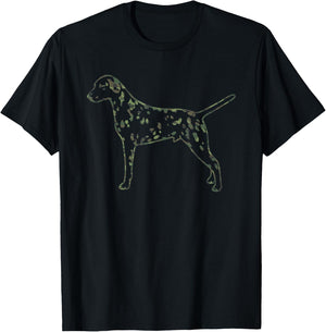 Military Dalmatian Camo Print US Dog Pup Veteran Men Gift T-Shirt - T-Shirt | Black