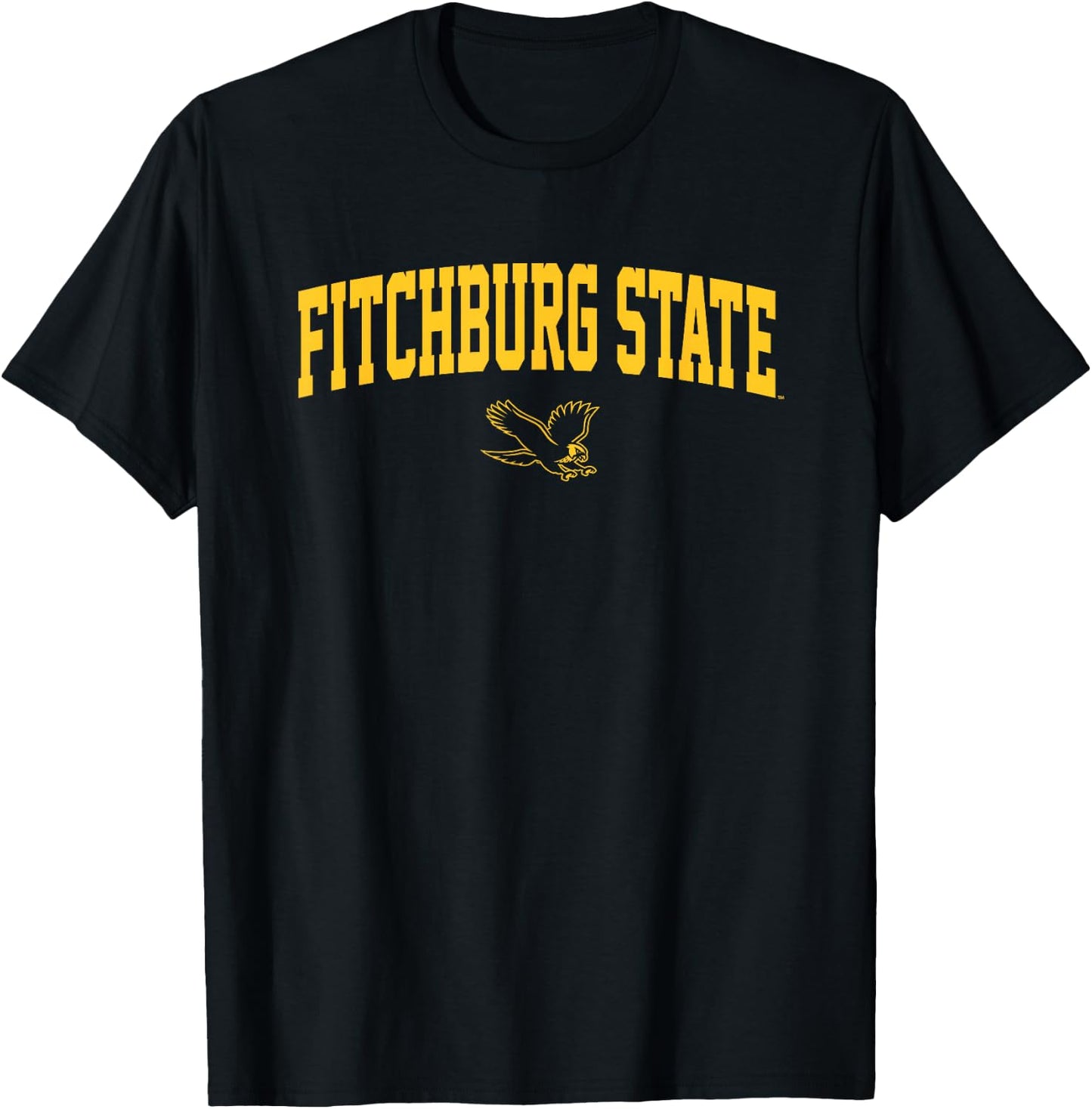 Fitchburg State University Falcons One Color Arch Logo T-Shirt - T-Shirt | Black