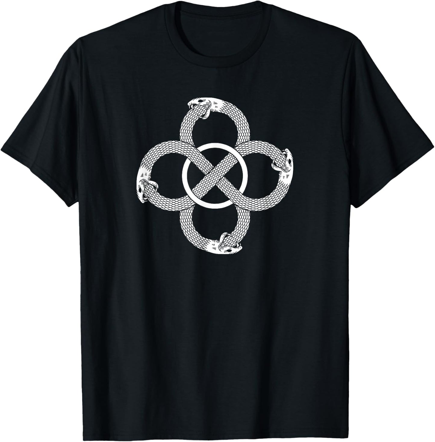 Ouroboros Uroboros self-eating snake symbol circle Eternity T-Shirt - T-Shirt | Black