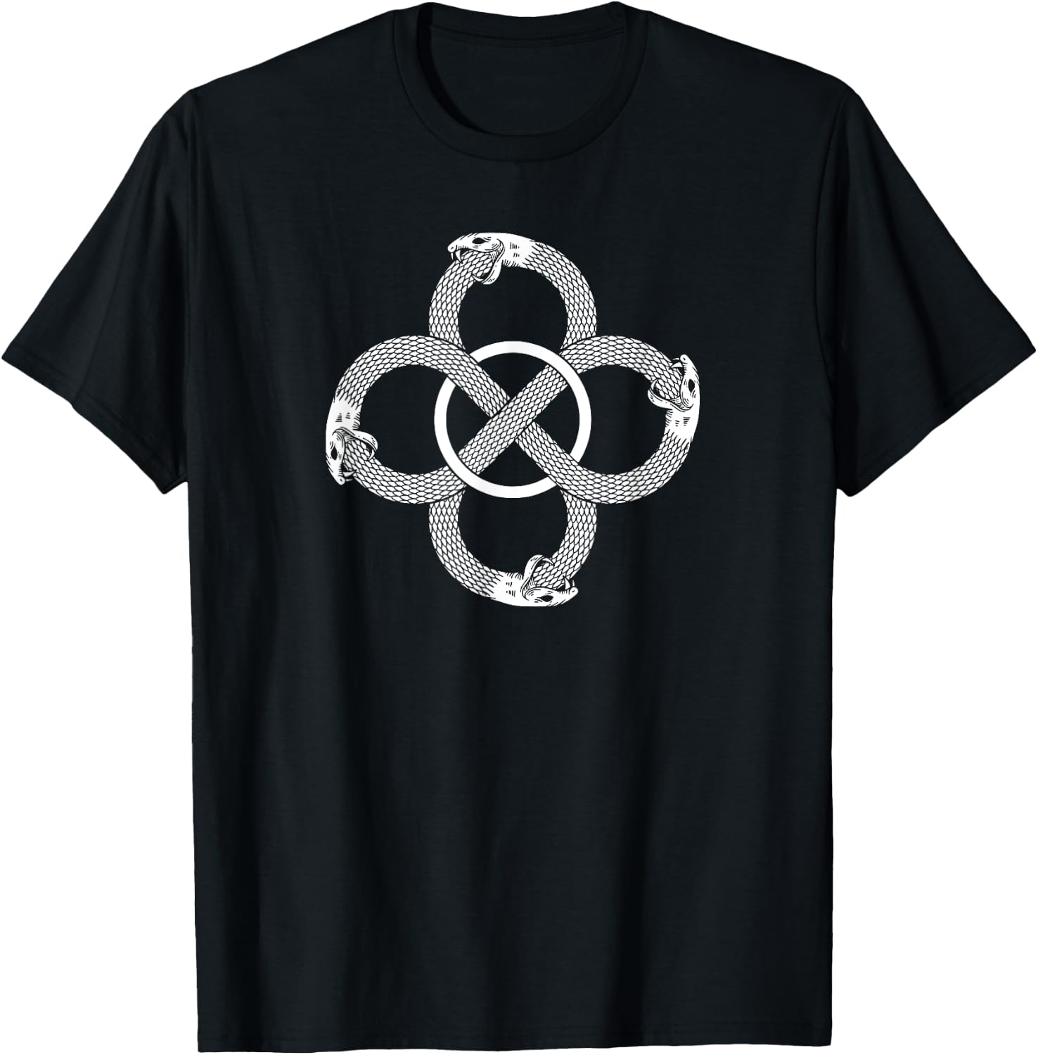 Ouroboros Uroboros self-eating snake symbol circle Eternity T-Shirt - T-Shirt | Black