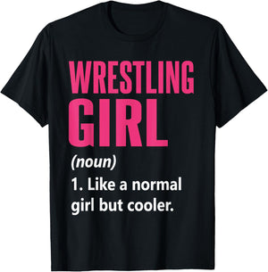 Wrestling Girl Definition Funny Sassy Sports Wrestler T-Shirt - T-Shirt | Black