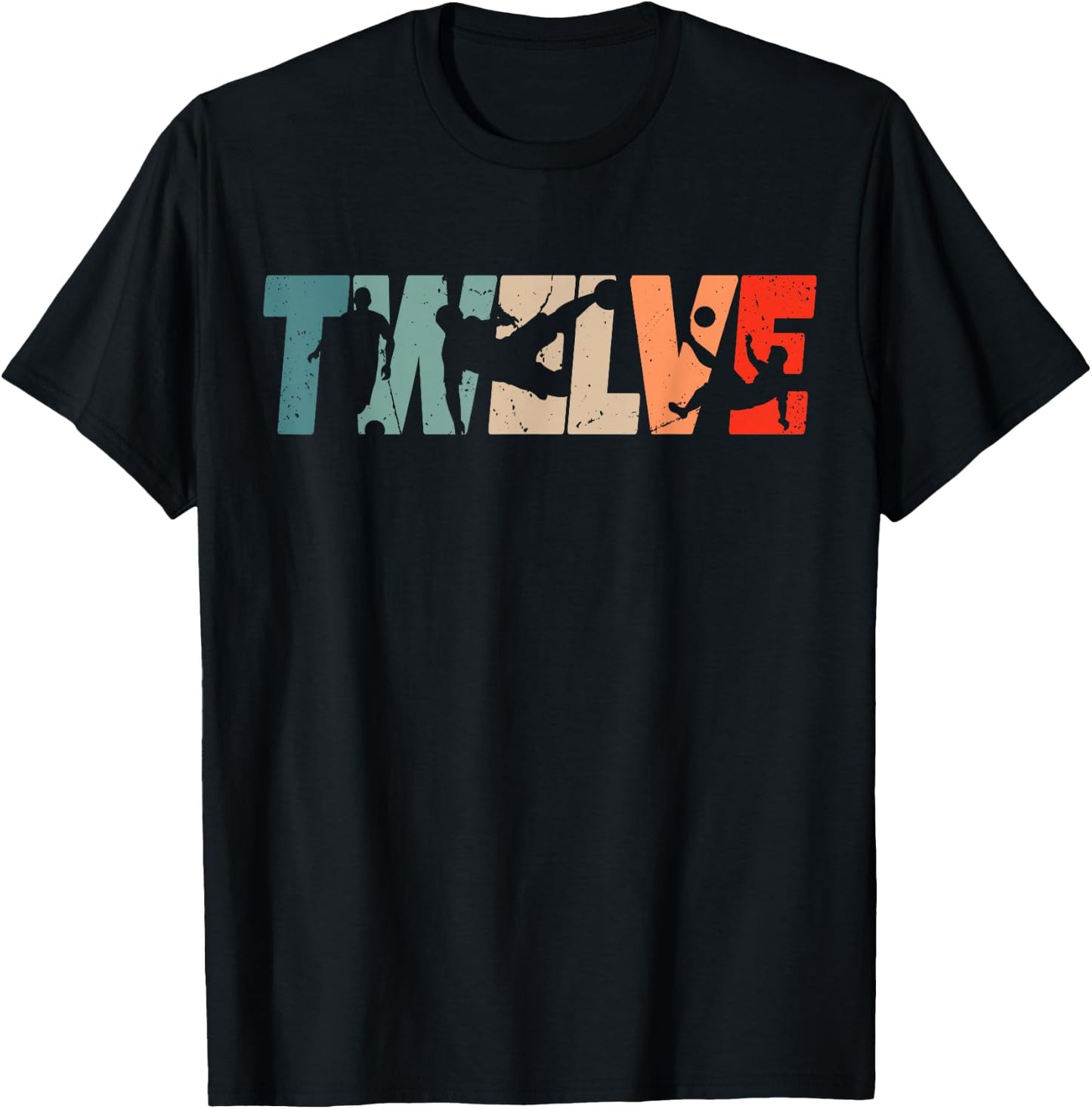 12. Geburtstag Retro Fußball 12 Jahre alt Junge Mädchen T-Shirt - T-Shirt | Black