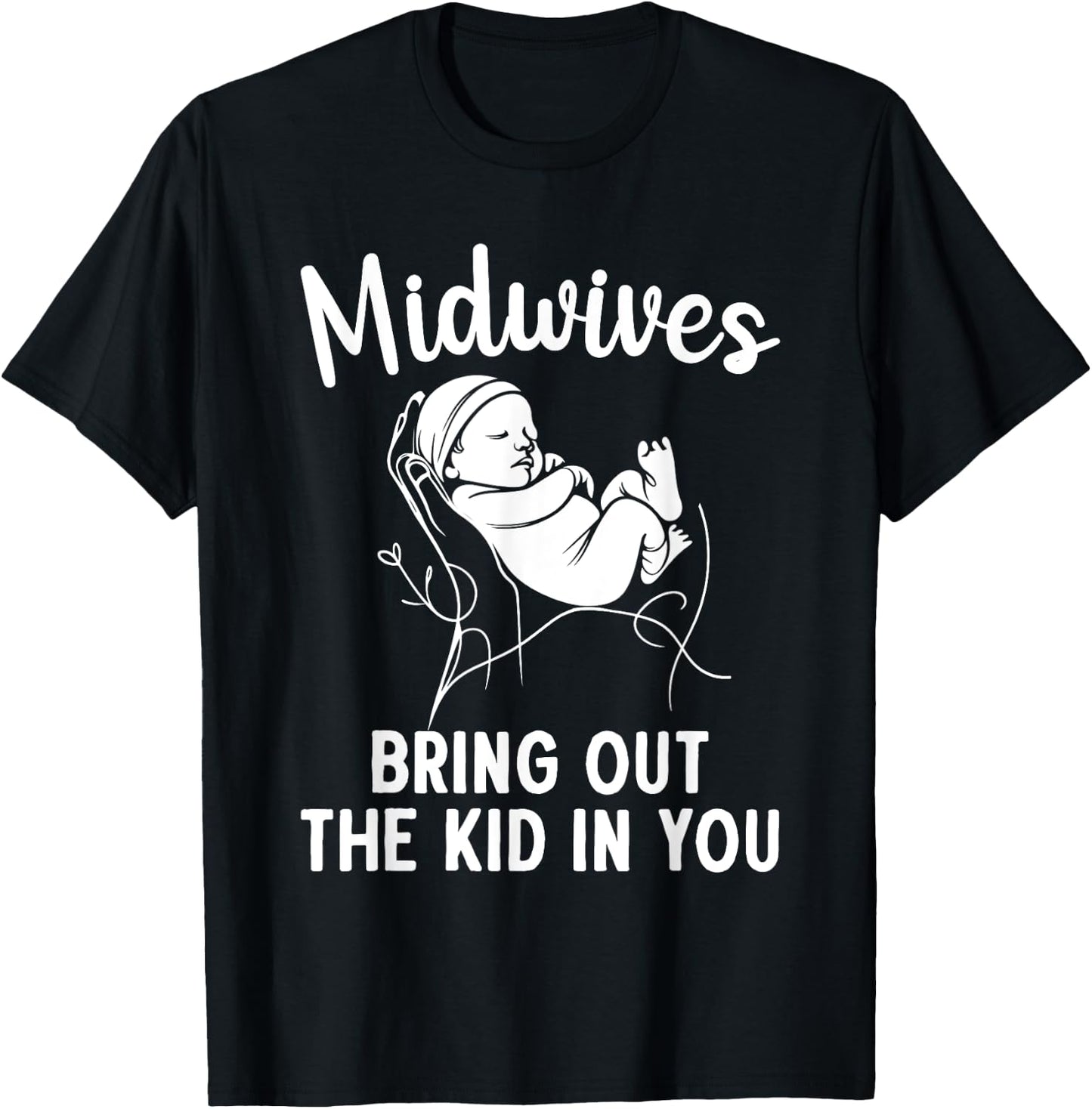 Midwife Art Mother Midwifery Childbirth Midwife T-Shirt - T-Shirt | Black