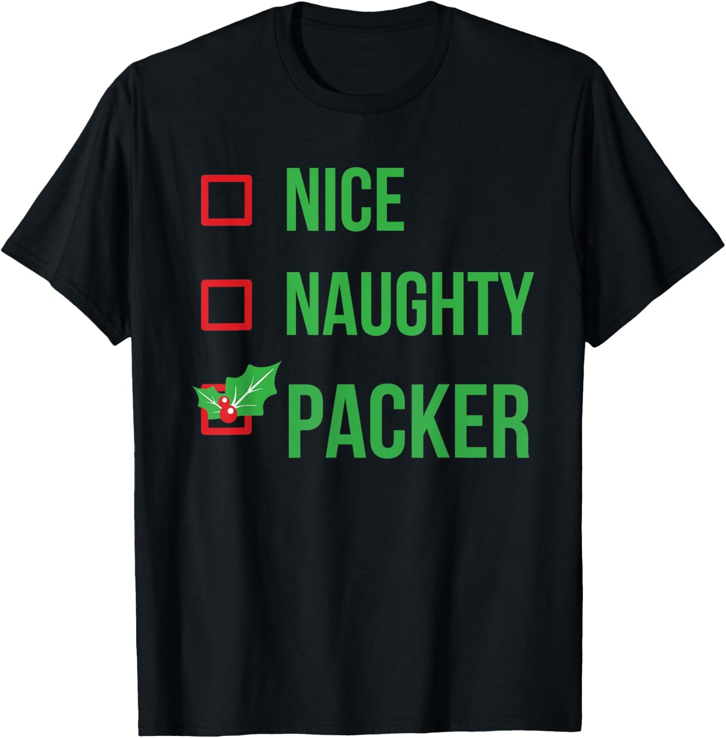 Packer Funny Pajama Christmas T-Shirt - T-Shirt | Black