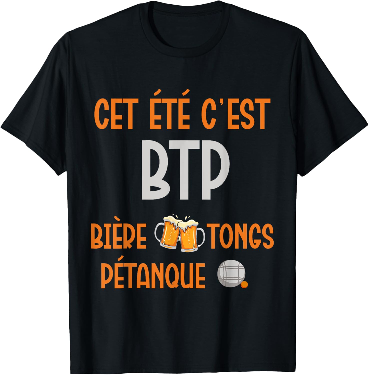 Gift humour summer man aperitif beauf beers flip flops petanque T-Shirt - T-Shirt | Black