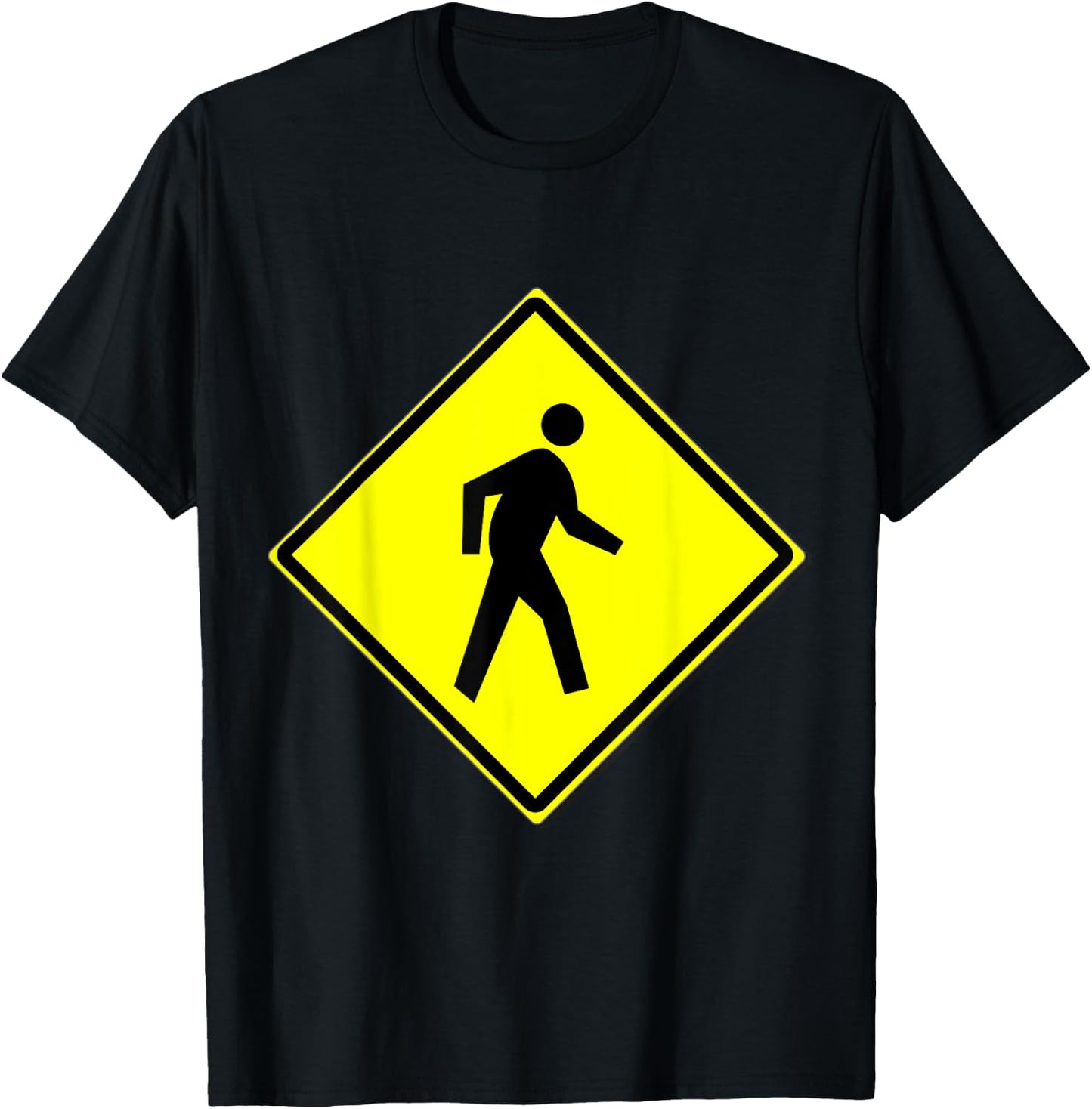 Pedestrian Crossing Sign Simple Halloween Costume T-Shirt - T-Shirt | Black