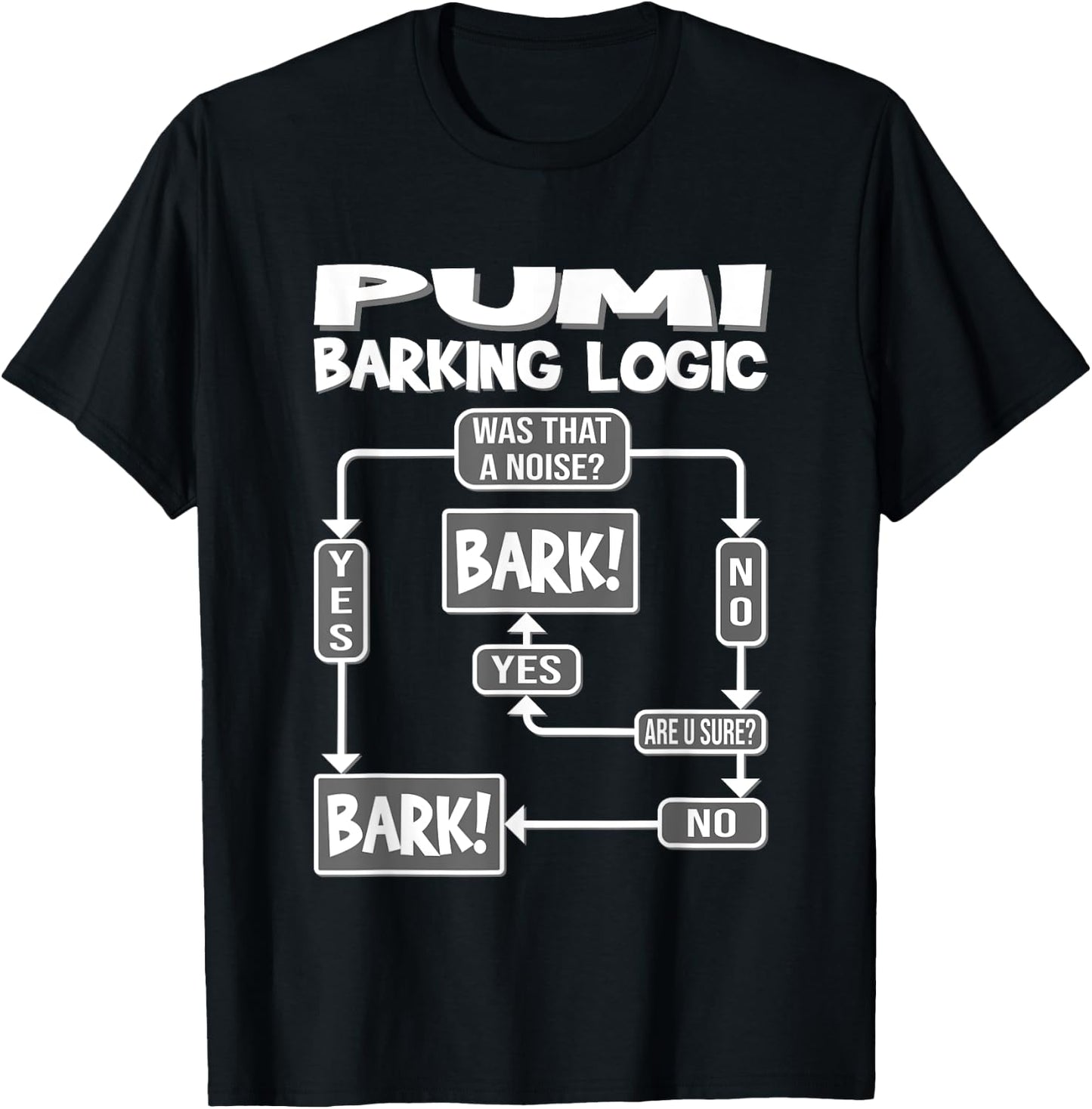 Dog Barking Logic, funny dog Gift, Funny Pumi Women Girls Kids T-Shirt - T-Shirt | Black