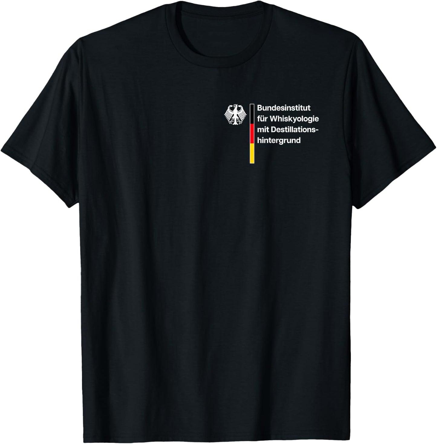 Federal Institute for Whiskyology with Distillation Background , black T-Shirt - T-Shirt | Black