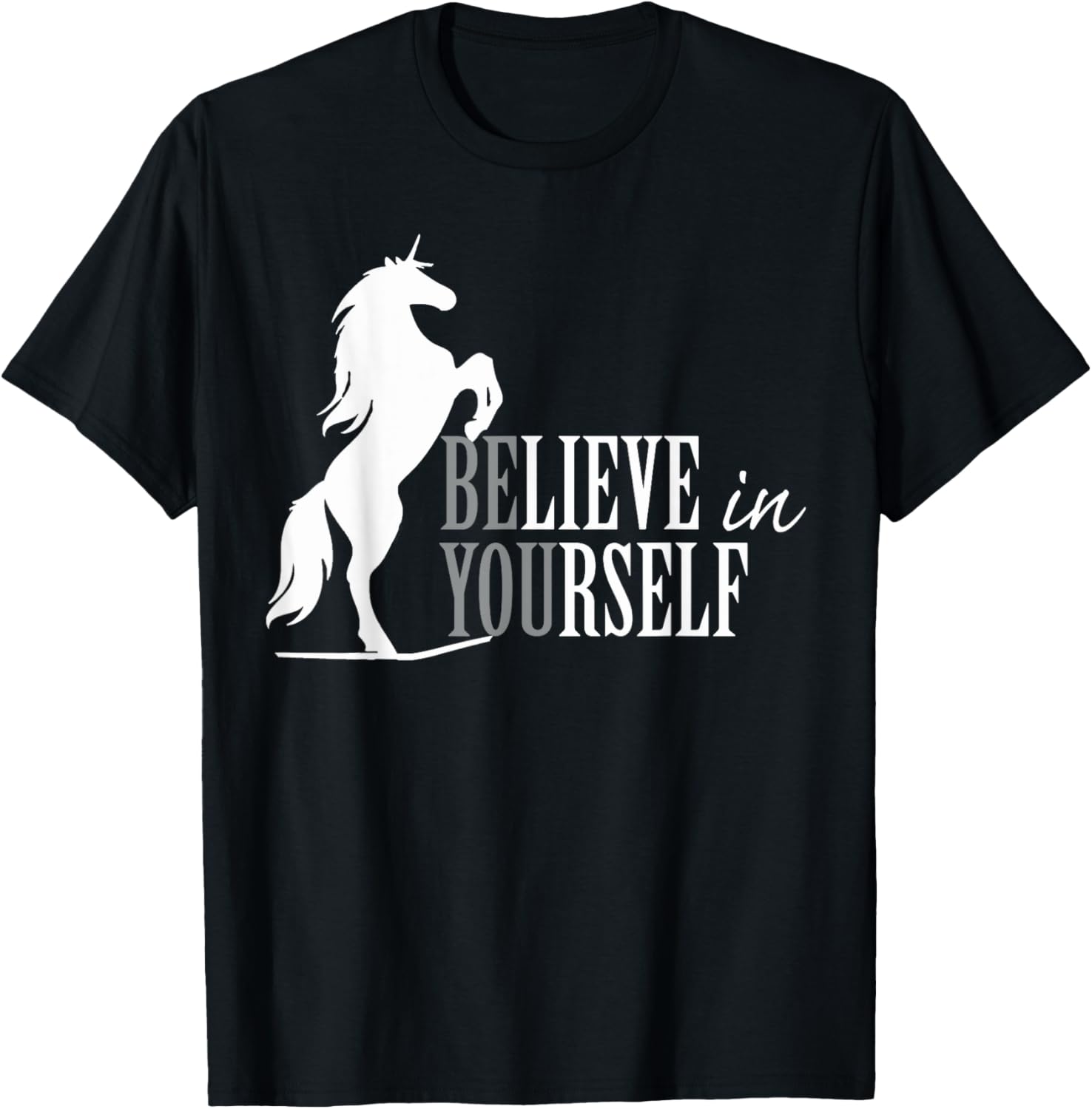 Belive in yourself unicorn T-Shirt - T-Shirt | Black