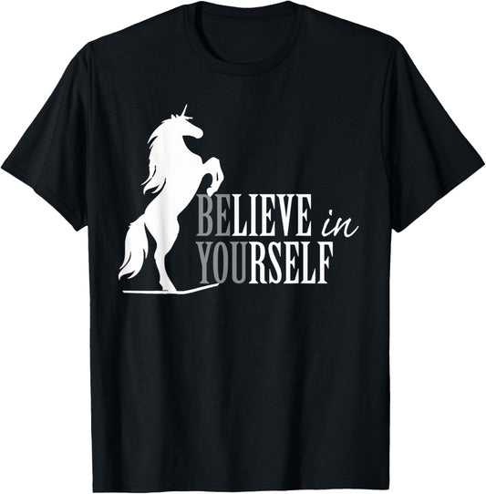 Belive in yourself unicorn T-Shirt - T-Shirt | Black