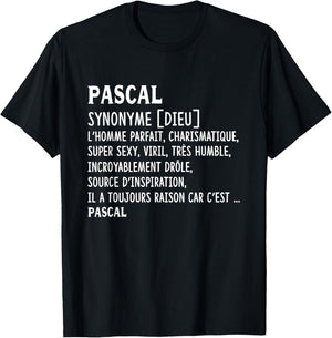 Man Humor Name Custom Pascal Definition T-Shirt - T-Shirt | Black