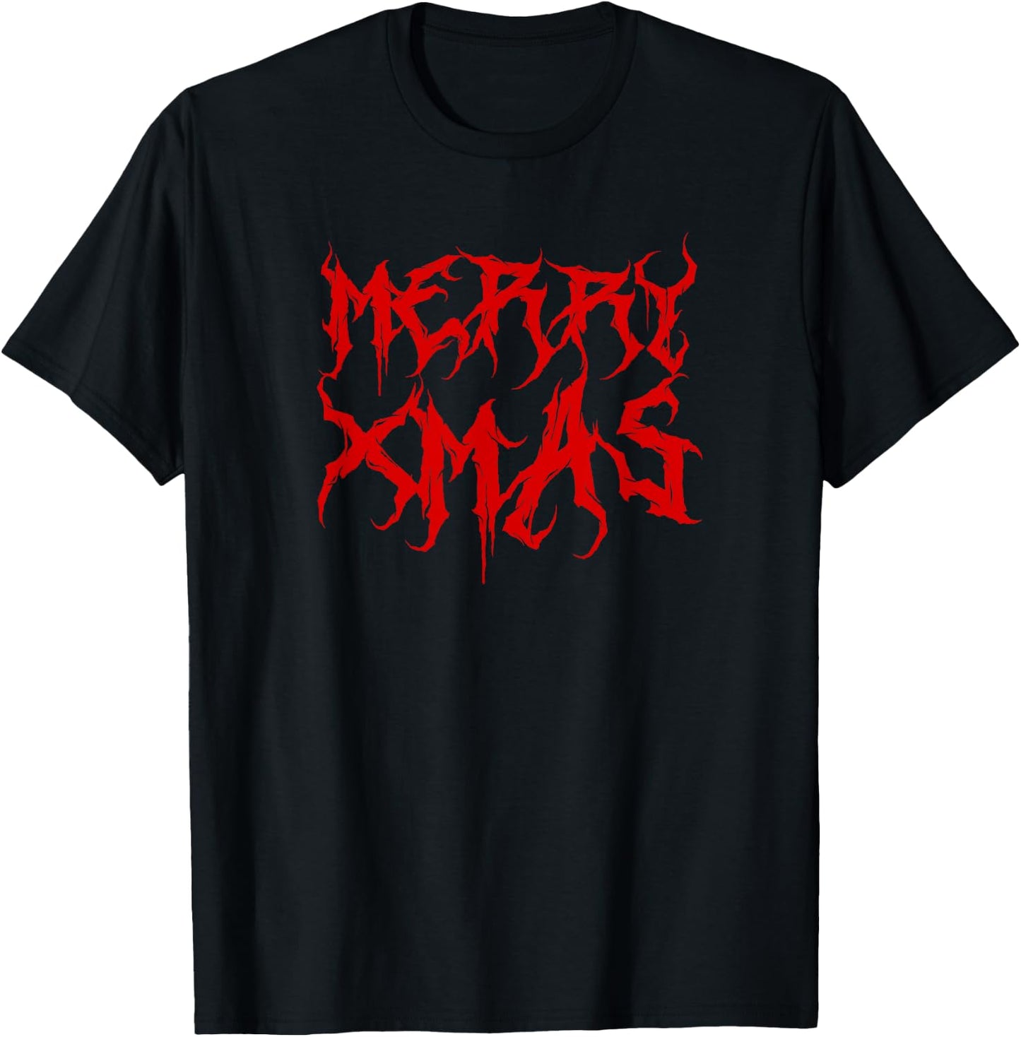 MERRY XMAS Heavy Metal Christmas Death Metal Retro Parody , Black, S T-Shirt - T-Shirt | Black