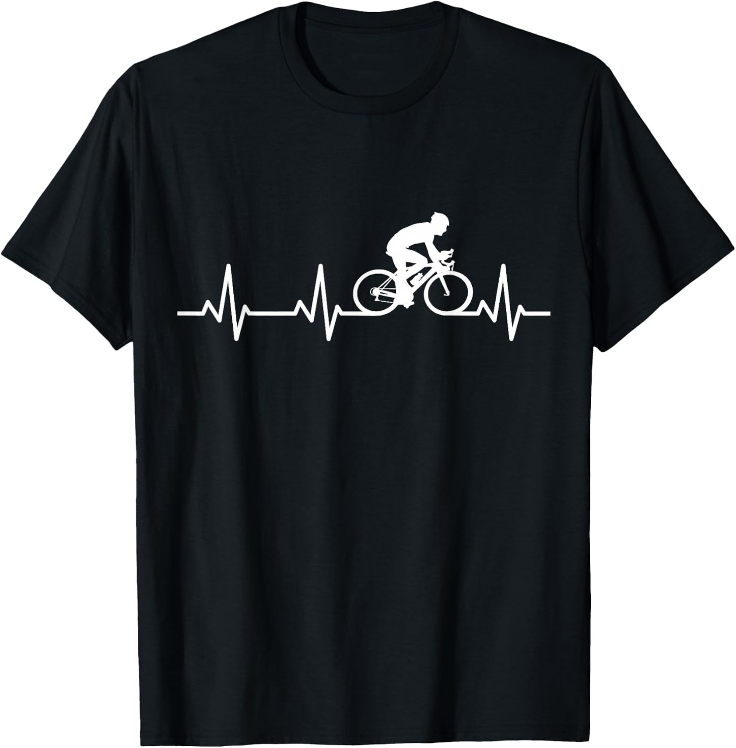 Herzschlag Radfahrer EKG Fahrrad Herzlinie T-Shirt - T-Shirt | Black