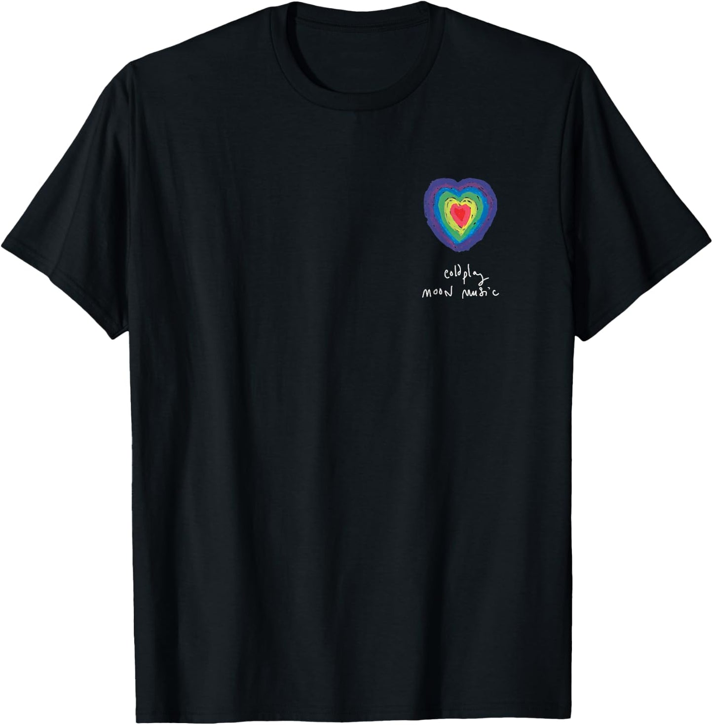 Coldplay Moon Music Heart Amazon Exclusive , Black, S T-Shirt - T-Shirt | Black
