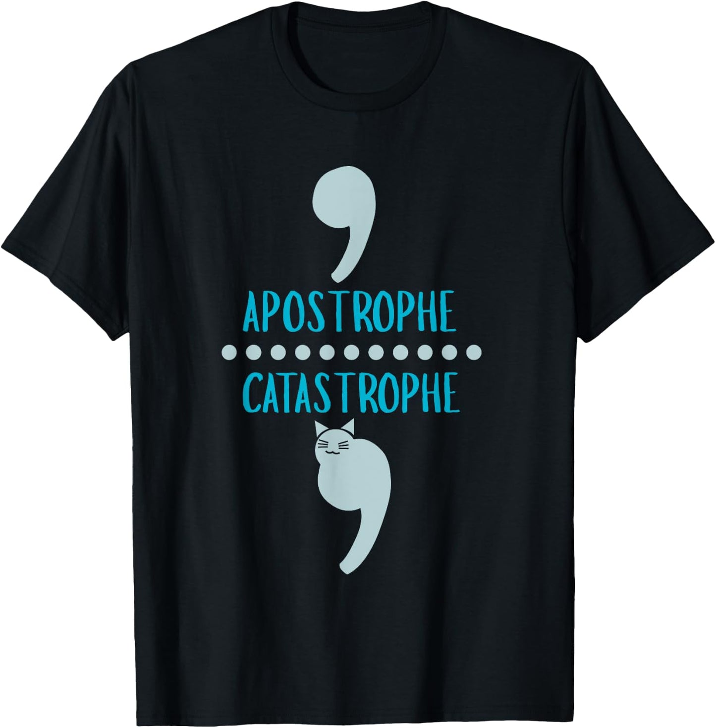Cat Grammar Funny English Teacher Pun T Shirt Men Women Girls Kids T-Shirt - T-Shirt | Black