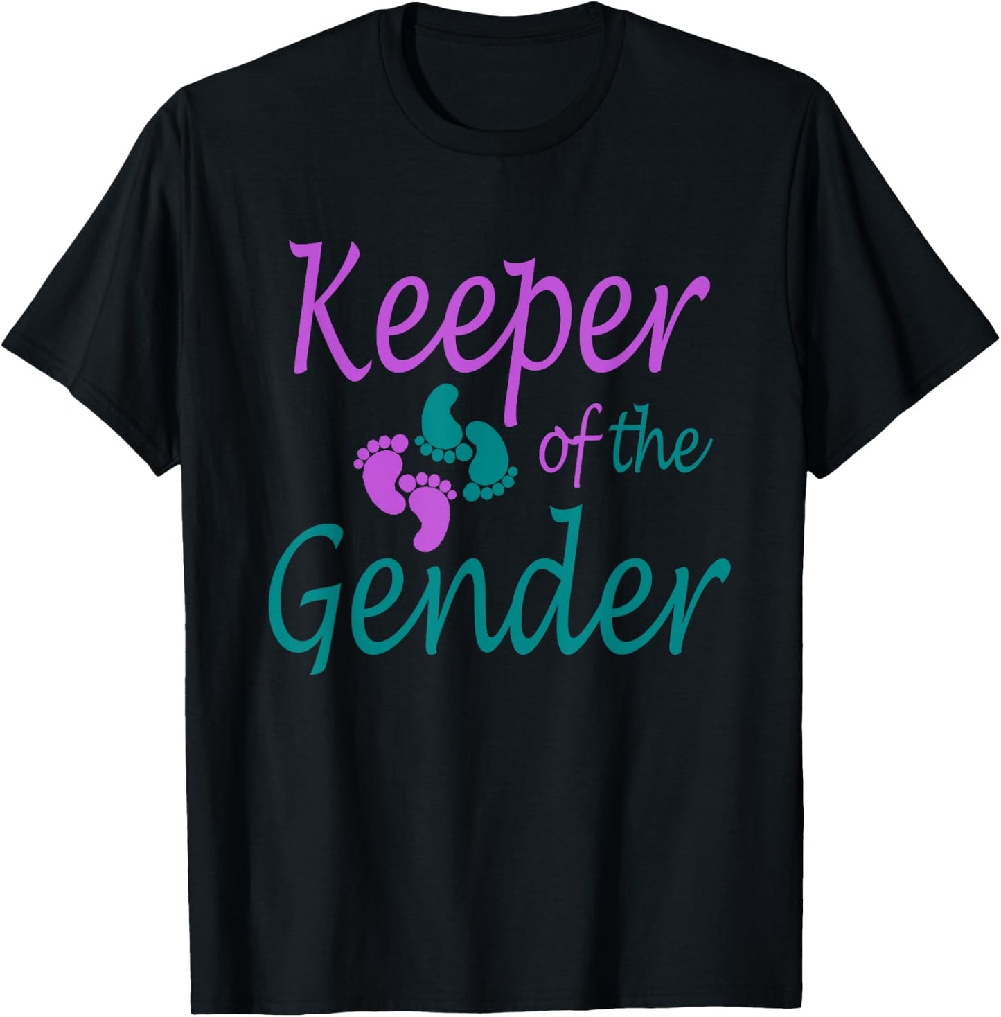 Purple and teal gender reveal for the keeper of the gender T-Shirt - T-Shirt | Black