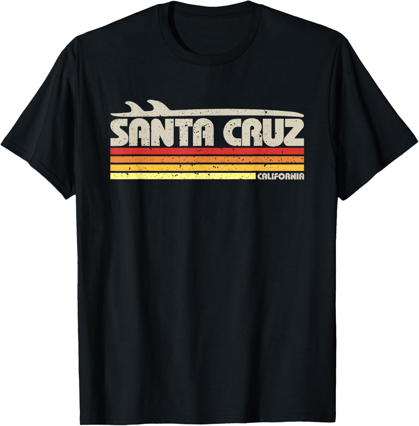 Santa Cruz California USA Surf Retro Paradies T-Shirt - T-Shirt | Black
