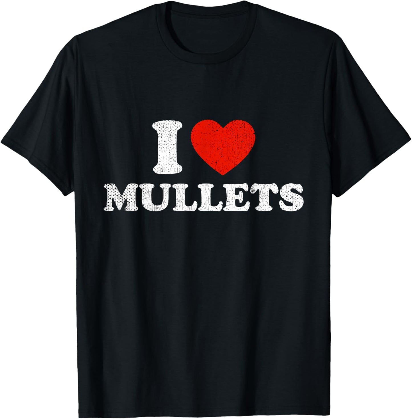 Mullet Hairstyle Lovers I Heart Mullets T-Shirt - T-Shirt | Black