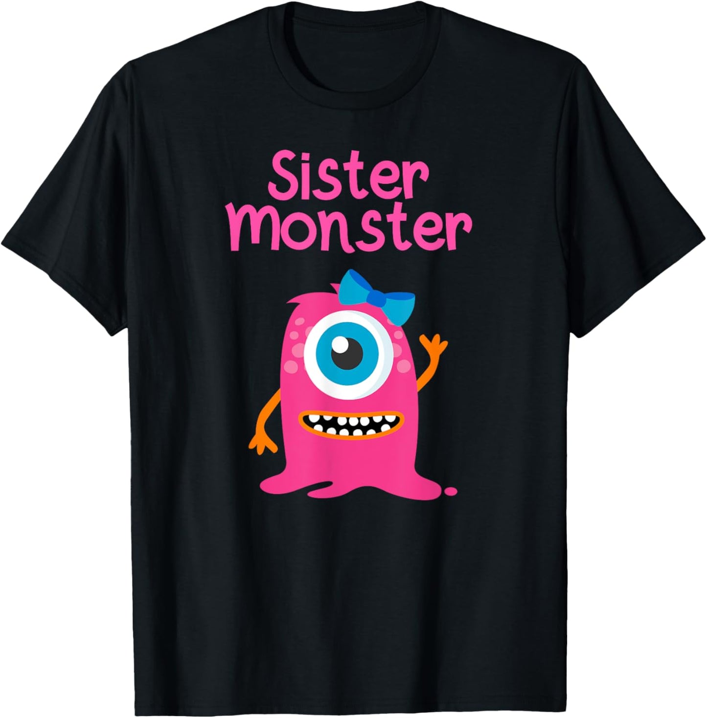 Monster T Shirt for Girls and Sisters T-Shirt - T-Shirt | Black