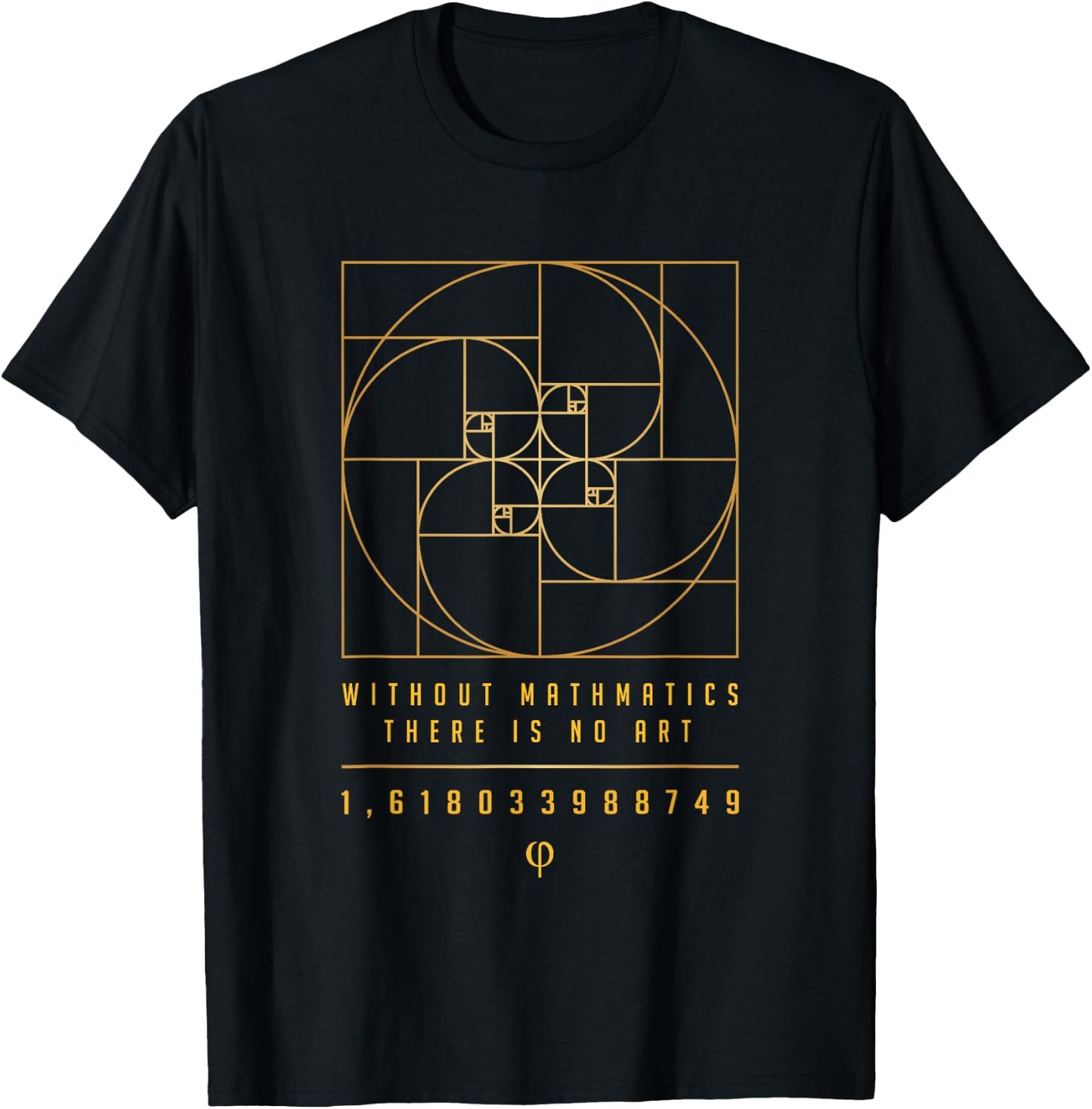 The Fibonacci Ratio The Golden Ratio (Fibonacci Phi Numbers) , Black T-Shirt - T-Shirt | Black