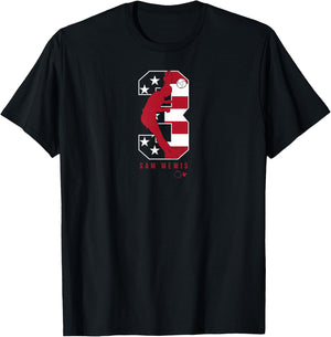 Sam Mewis 3: USWNT Players Association - USA Soccer T-Shirt - T-Shirt | Black