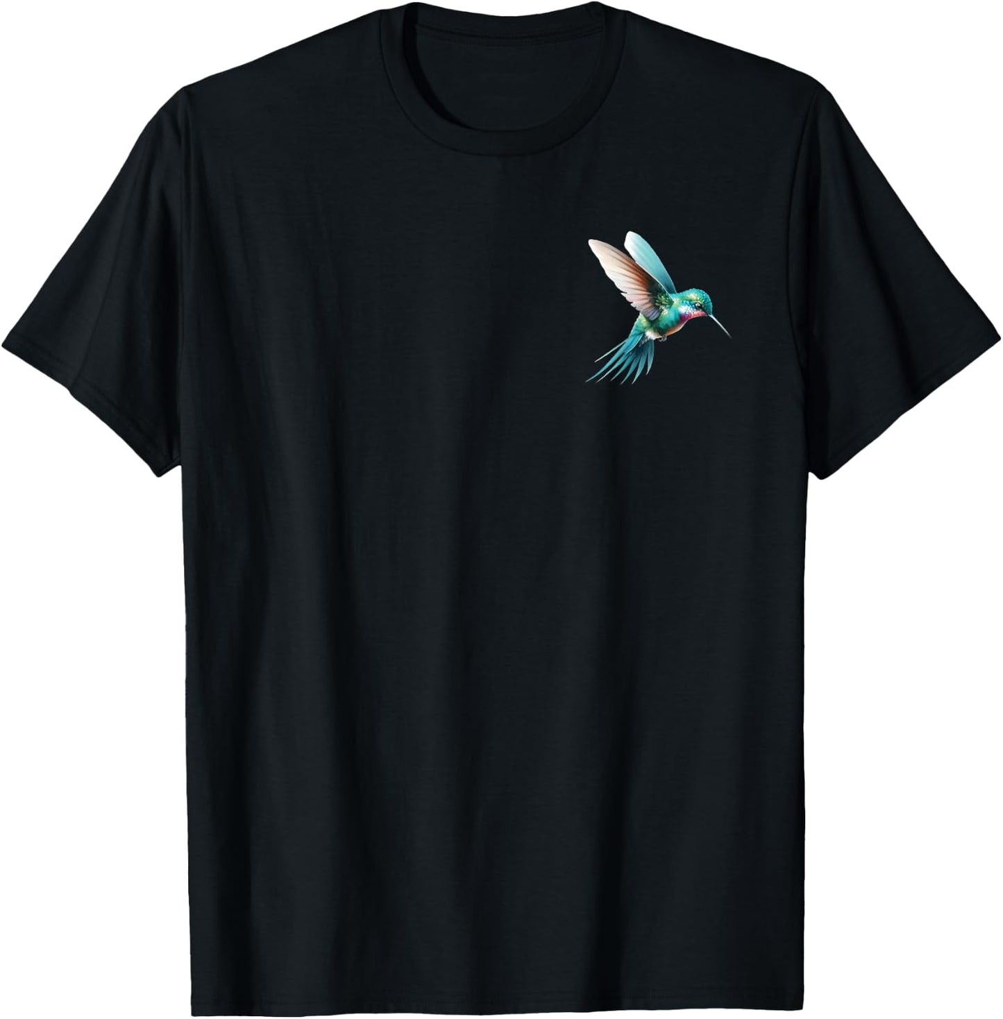 Hummingbird in the Pocket - Watercolour Hummingbird , black T-Shirt - T-Shirt | Black