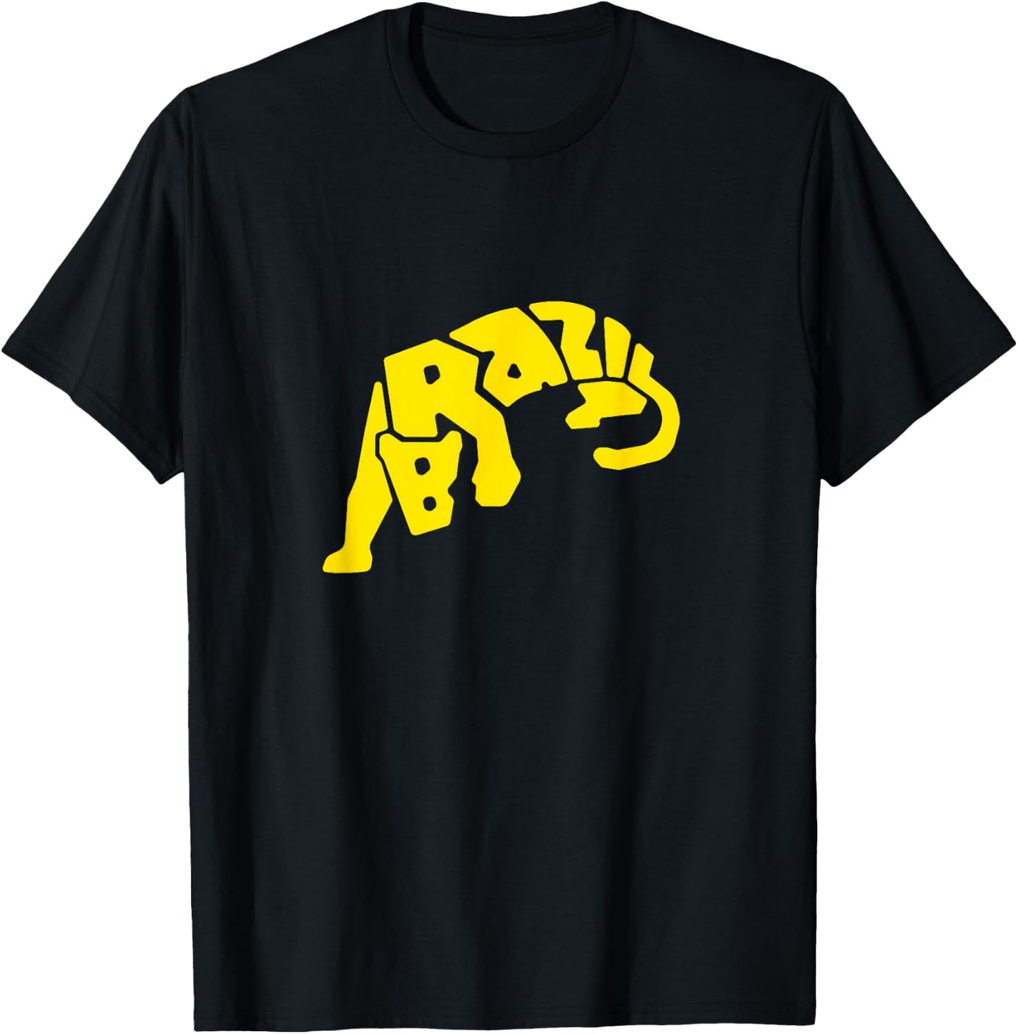 Brazil Jaguar Word Art - Funny Animal T-Shirt - T-Shirt | Black
