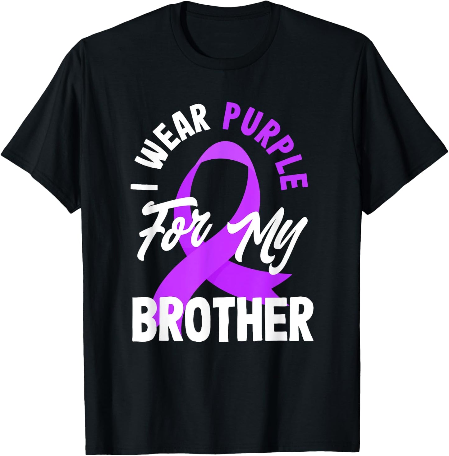 Je porte du violet pour sensibiliser mon frère à l'épilepsie T-Shirt - T-Shirt | Black