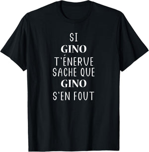 Funny Name Gino T-Shirt - T-Shirt | Black
