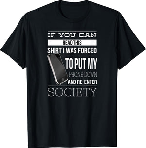 Phone Addiction Funny Smart Cell Phone Addict Humor T-Shirt - T-Shirt | Black