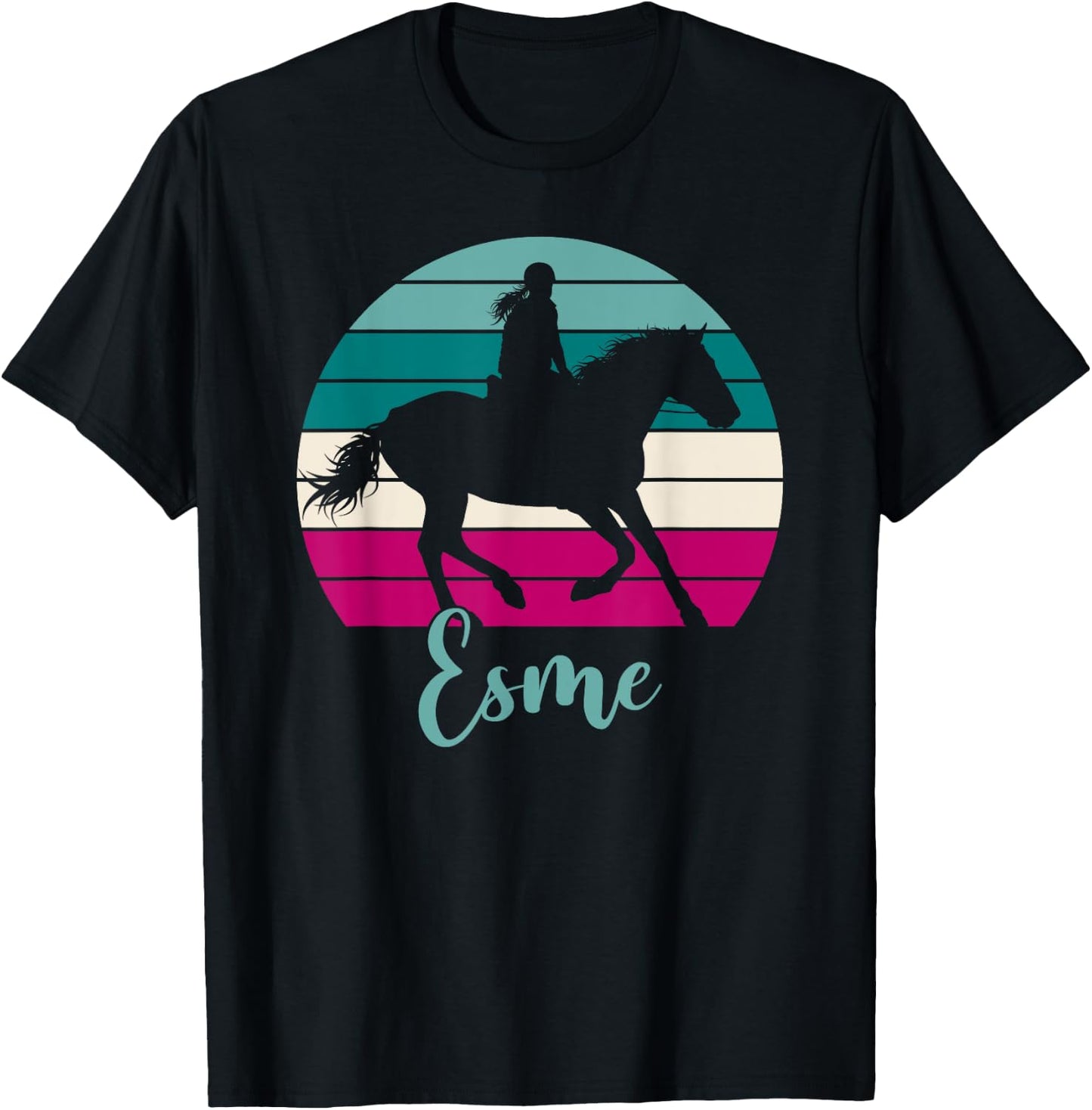 Esme Name Gift - Equestrian Shirt Esme Horse Girl T-Shirt - T-Shirt | Black