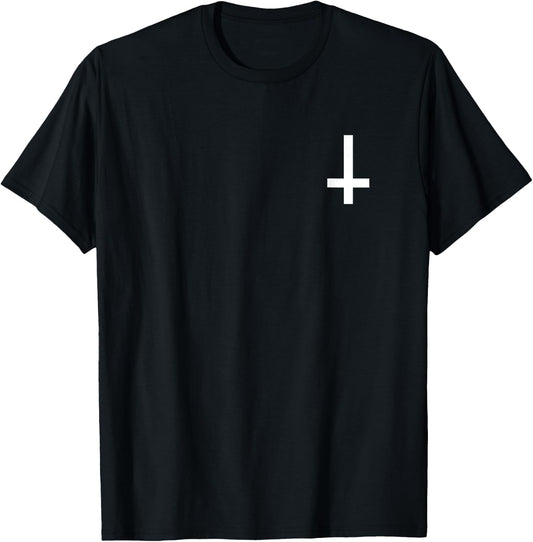 Umgedrehtes Kreuz dezent Atheist Antichrist T-Shirt - T-Shirt | Black