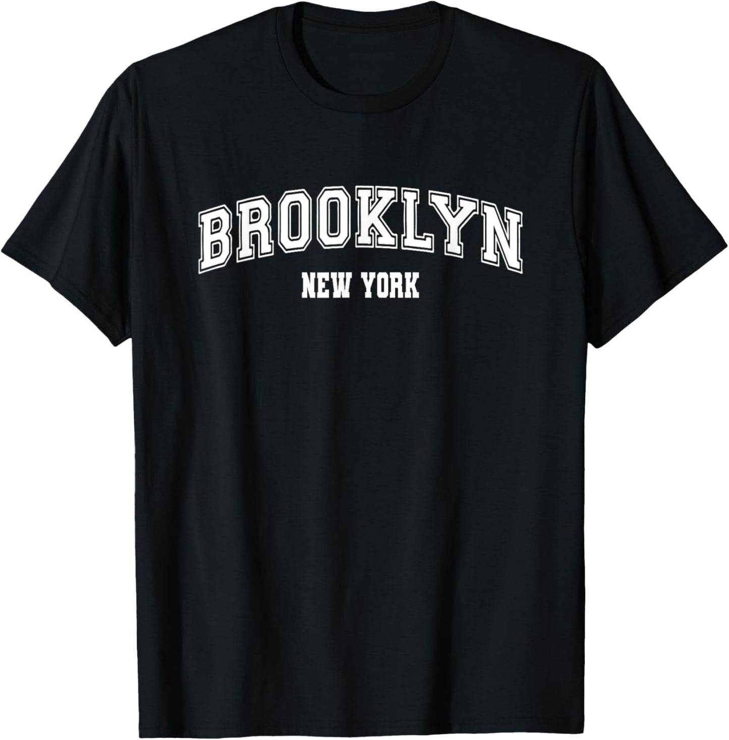 Brooklyn New York Adult Black S Classic V Neck Short Sleeve Heart Print T Shirt T-Shirt - T-Shirt | Black