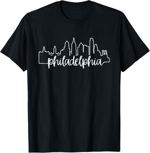 Philadelphia City Skyline Philly Brotherly Love T-Shirt - T-Shirt | Black