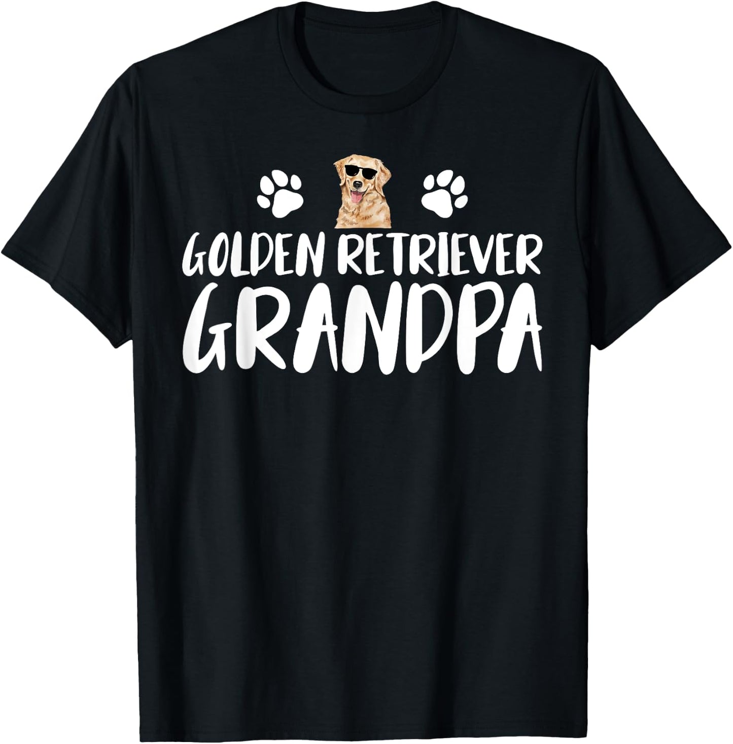 Golden Retriever Grandpa Funny Golden Retriever Dog Lover T-Shirt - T-Shirt | Black