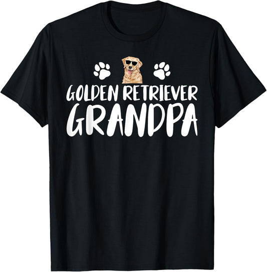 Golden Retriever Grandpa Funny Golden Retriever Dog Lover T-Shirt - T-Shirt | Black