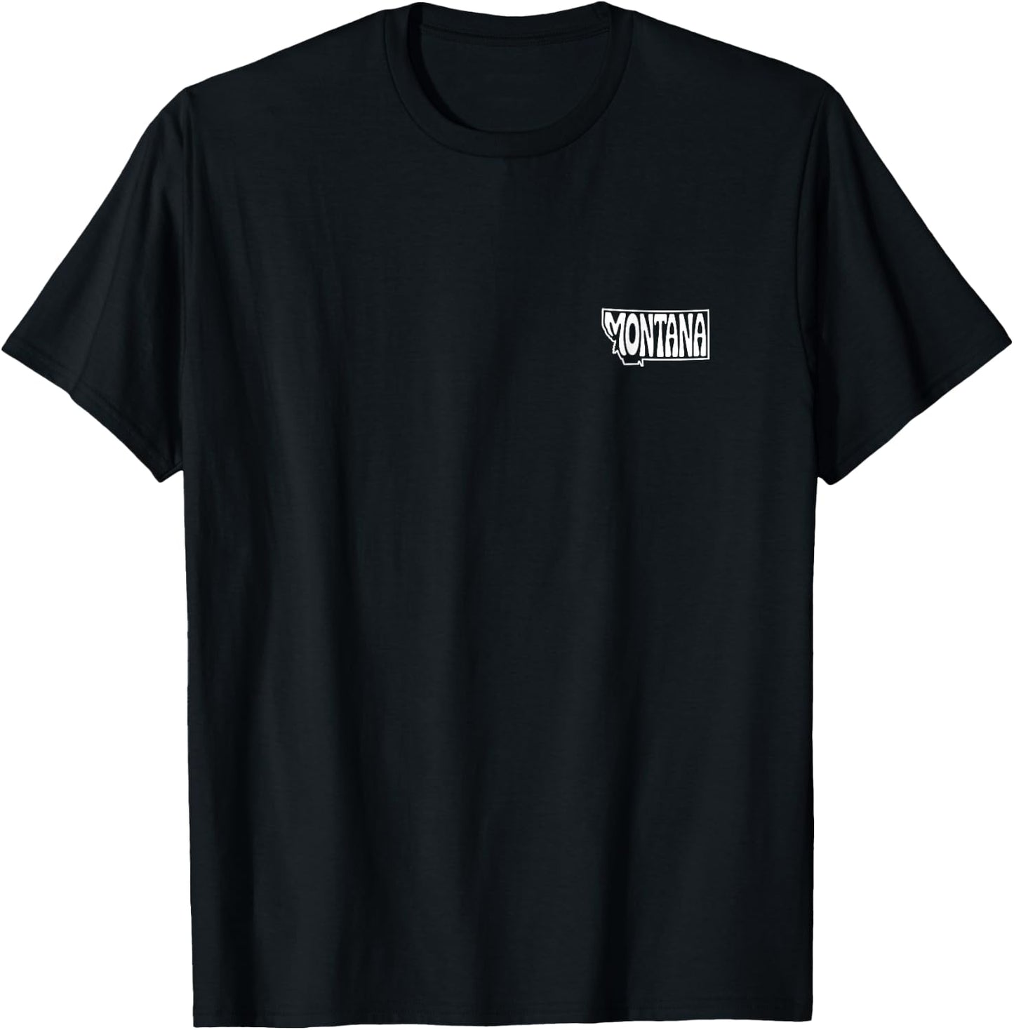 Montana Minimalist Badge Patch Line Art T-Shirt - T-Shirt | Black