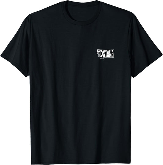 Montana Minimalist Badge Patch Line Art T-Shirt - T-Shirt | Black