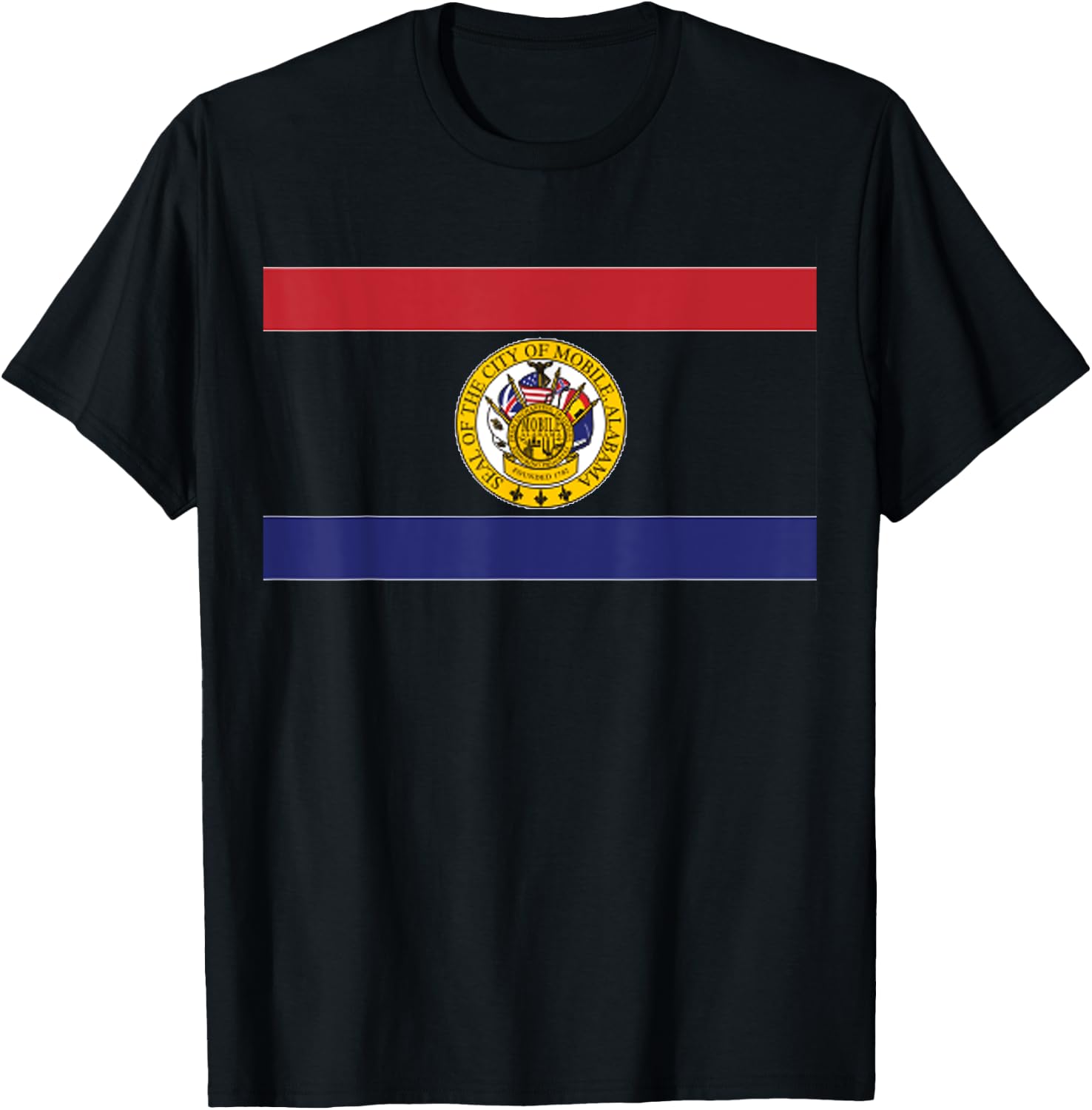 Mobile Alabama Flag T-Shirt - T-Shirt | Black