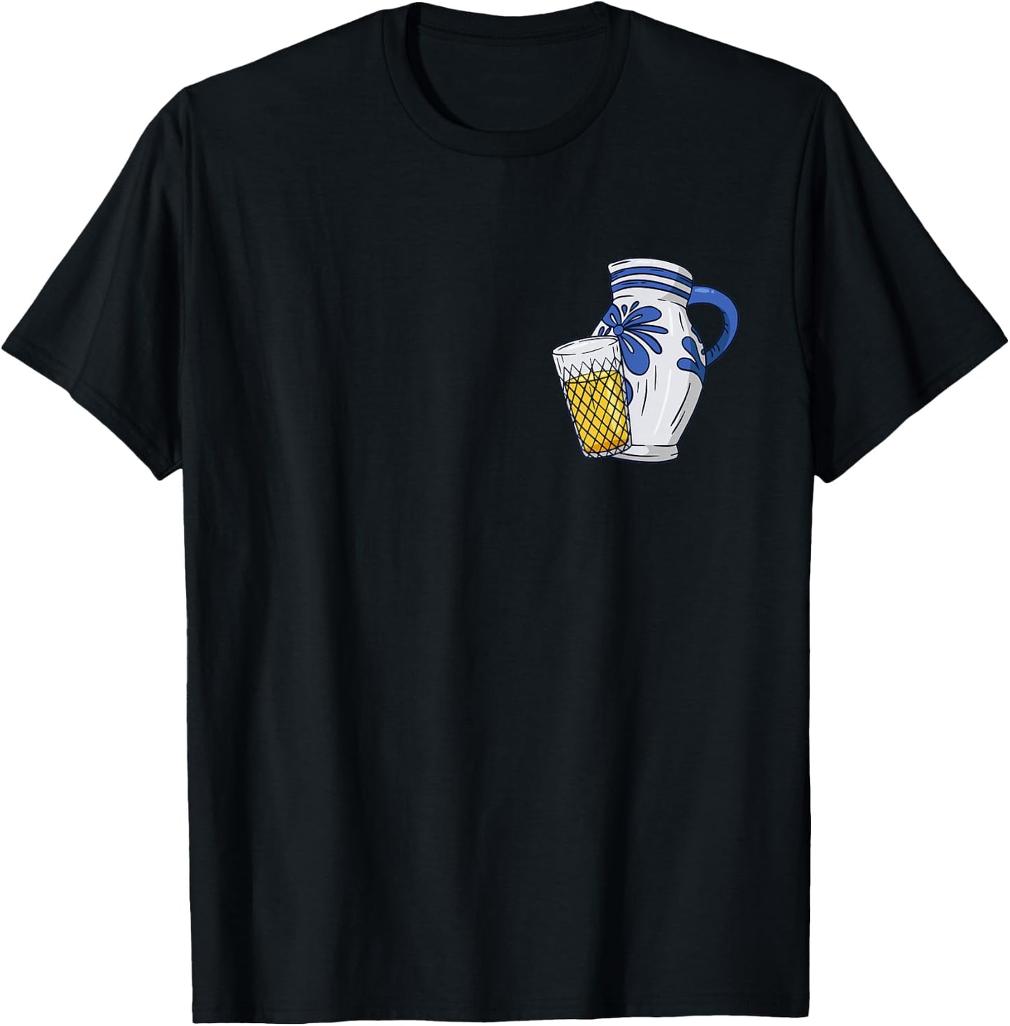 Hessisches Ebbelwoi und Äppler Design Äppelwoi Design für Bembel und Apfelwein Liebhaber , Herren, Schwarz, S, Kurzarm, Klassische Passform, Cartoon-Design 'Äppelwoi' T-Shirt - T-Shirt | Black
