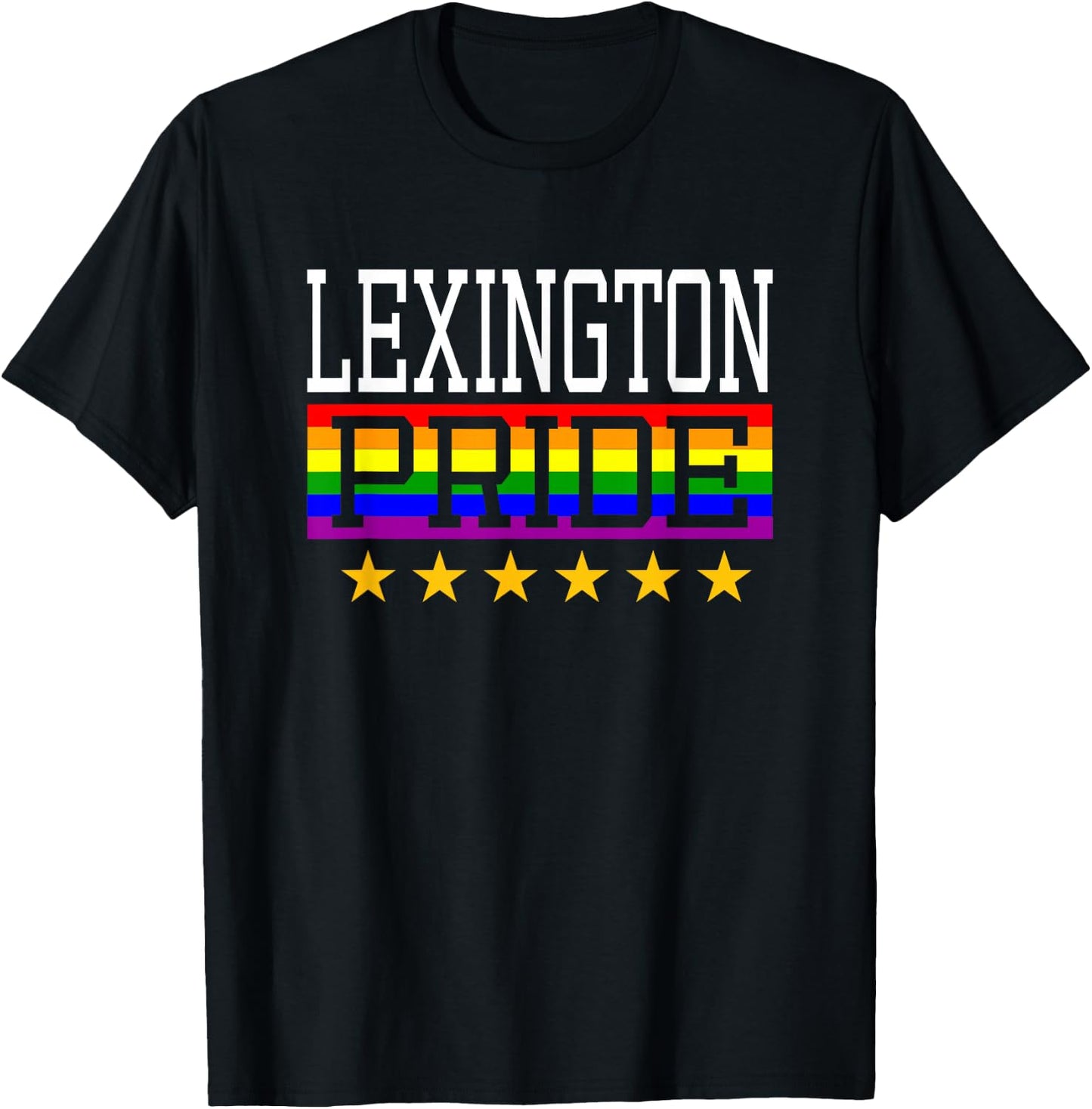 Lexington Pride Kentucky Gay Lesbian Queer LGBT Rainbow Flag T-Shirt - T-Shirt | Black