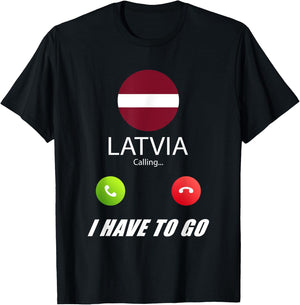 Latvia Flag Souvenir Latvia is calling T-Shirt - T-Shirt | Black