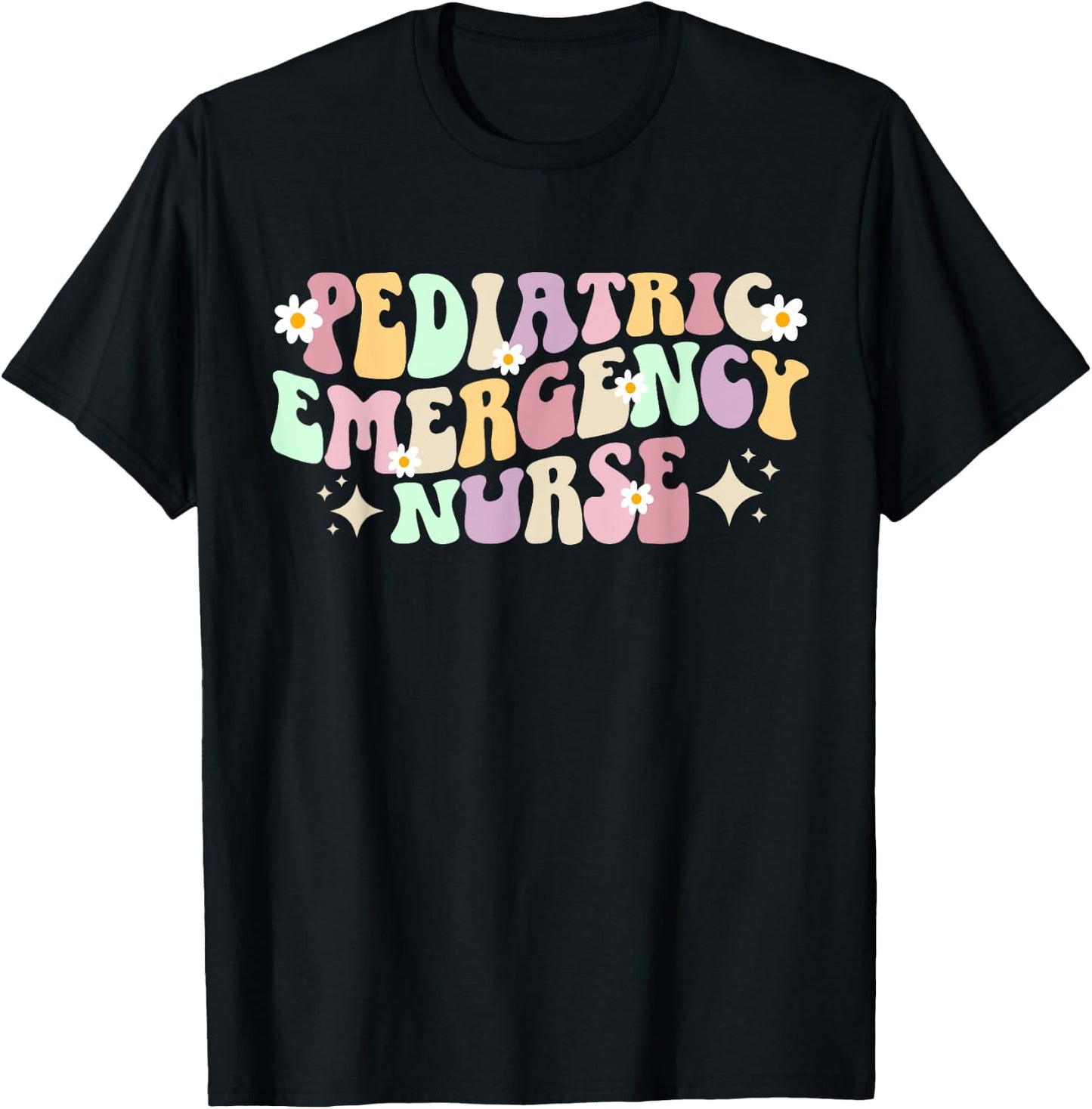 Pediatric Emergency Nurse Groovy Peds ER Nurse T-Shirt - T-Shirt | Black