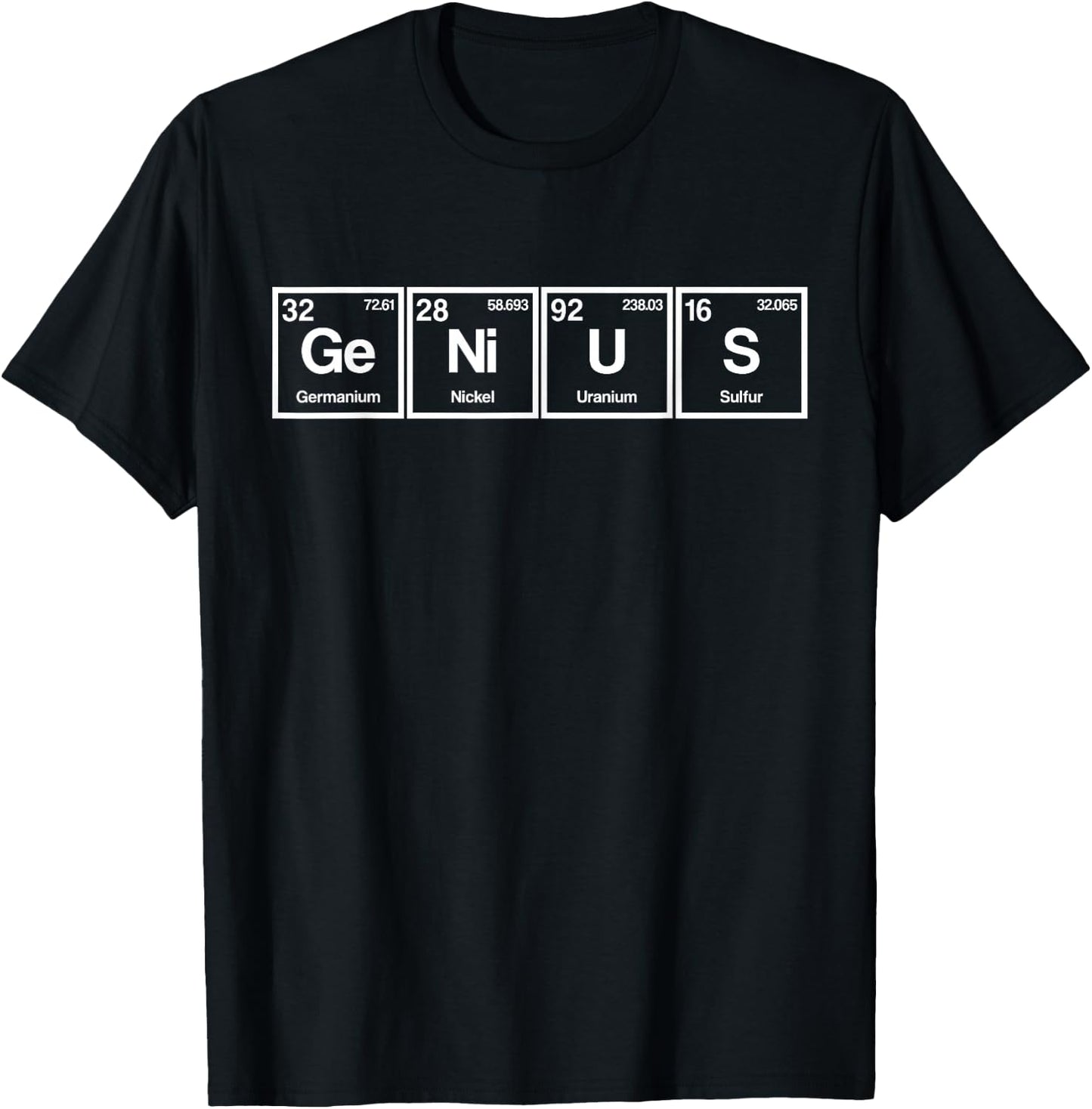 Funny Periodic Table Genius Science Scientist Nerd Gift T-Shirt - T-Shirt | Black