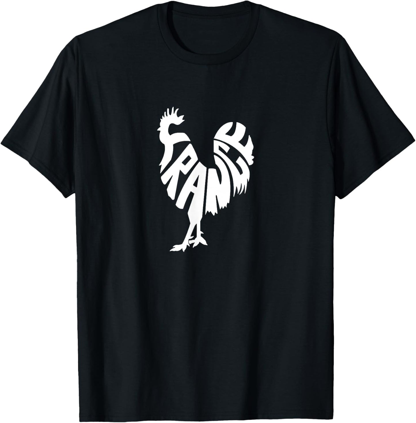 France Gallic Rooster Word Art - Funny Animal T-Shirt - T-Shirt | Black