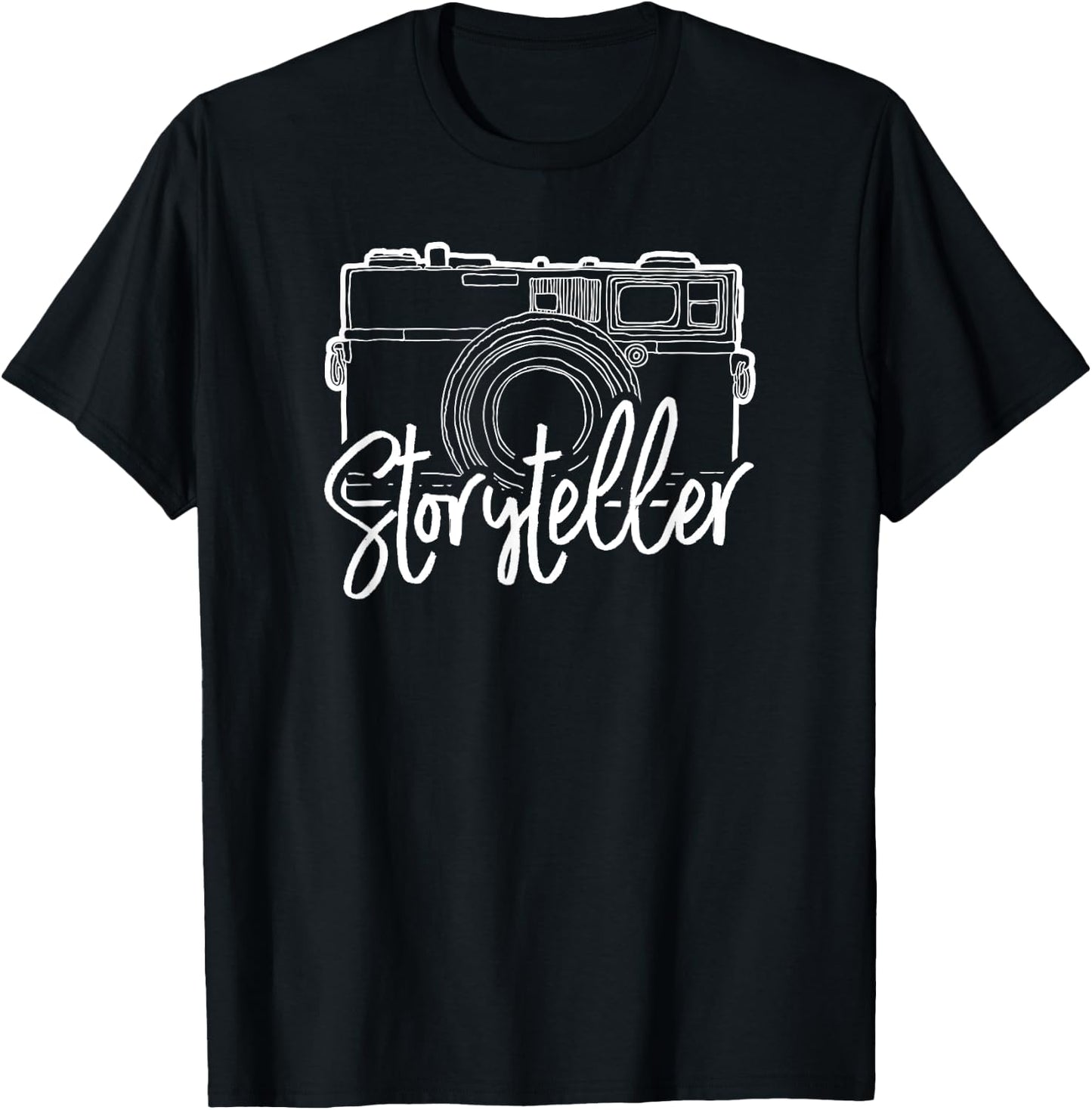 Cute Photography Storyteller With Camera T-Shirt - T-Shirt | Black